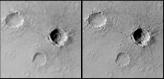 A new crater, enlarged